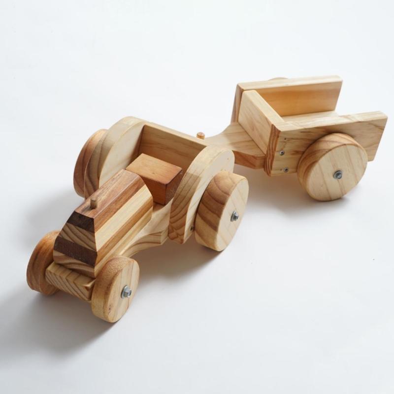 Wooden Tractor and Trailer