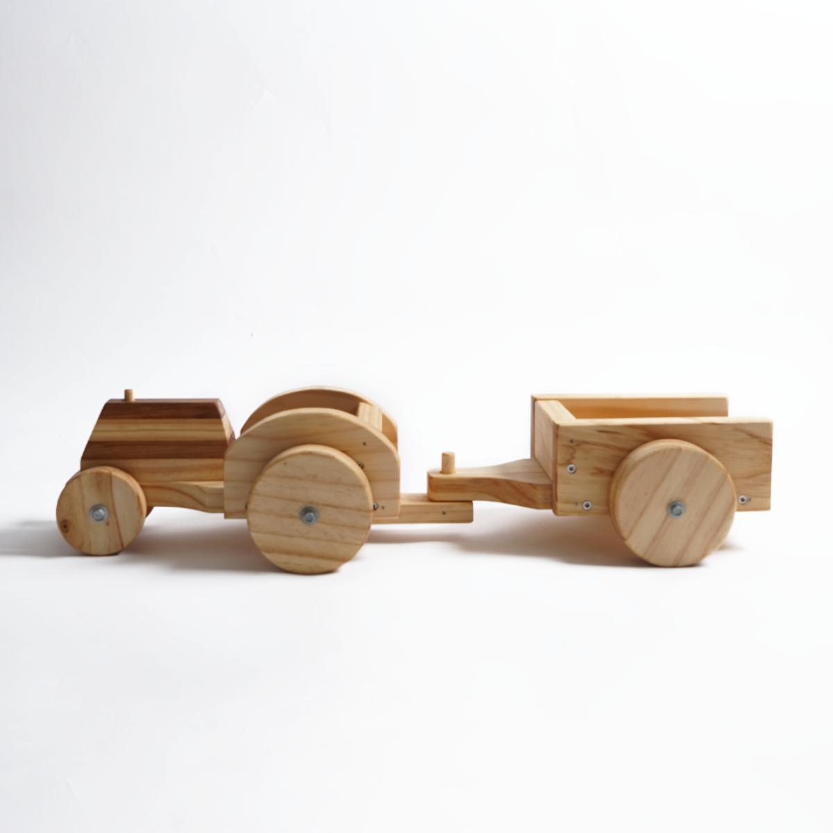 Wooden Tractor and Trailer